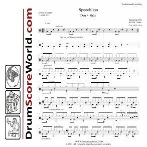 Dan + Shay - Speechless - Drum Sheet Music